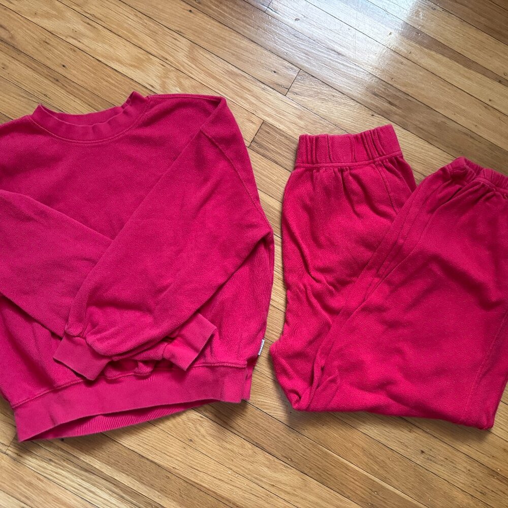 SET: Core sweatshirt and balloon pants in pointelle jersey